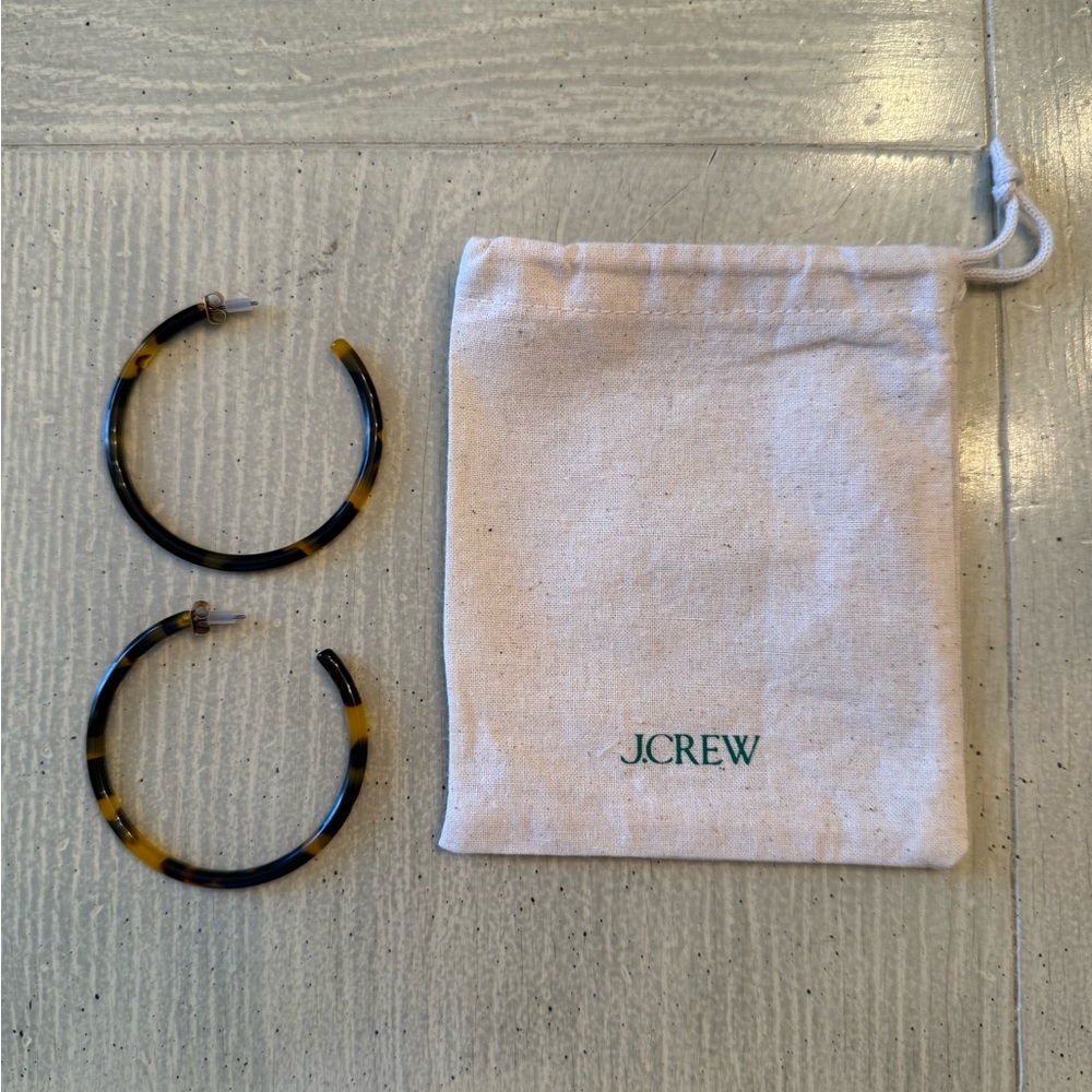 J. Crew Tortoise hoop earrings